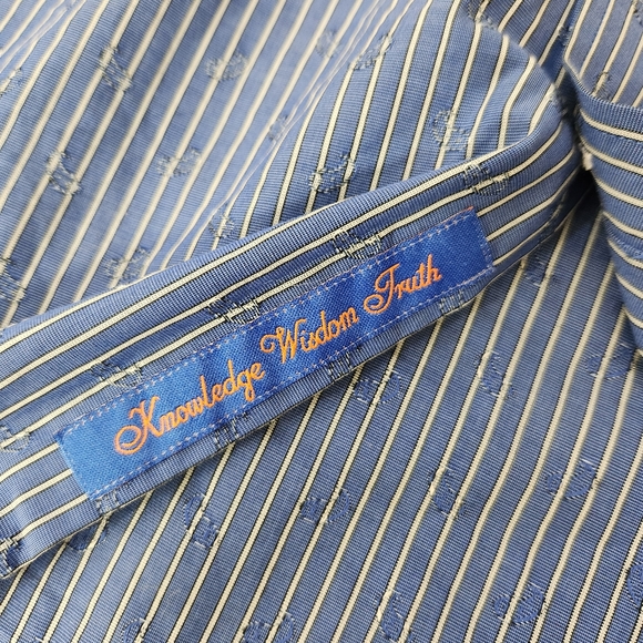 Robert graham blue striped paisley long sleeve cuff shirt sz s (42)16.5 - Picture 12 of 15